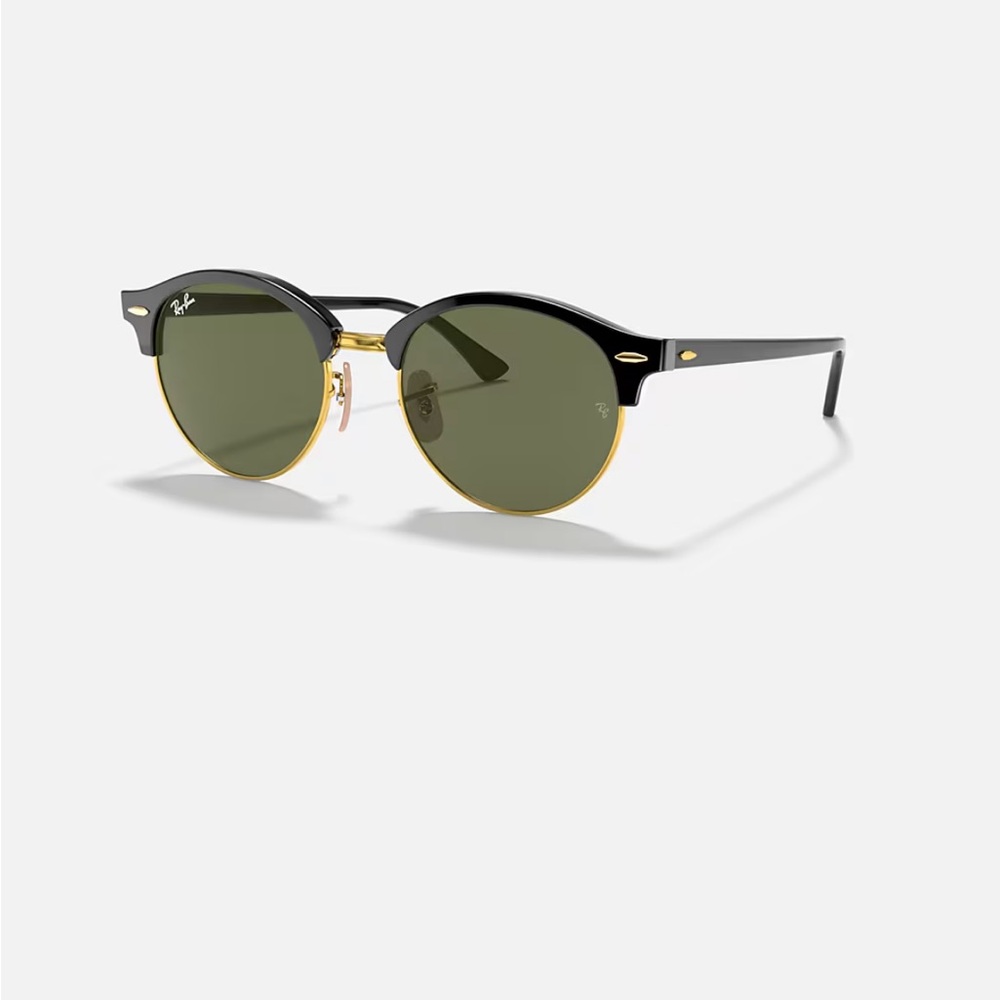 Ray-Ban Clubround Polarized Black and Gold Sunglasses
